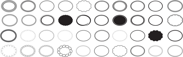 Oval Border Png. Basic Shapes Oval Monogram frame. Basic Shapes. Oval Logo. Emblem. Icon - obrazy, fototapety, plakaty