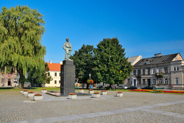 Legions of Marshal Jozef Pilsudski monument in Radom, city in Masovian Voivodeship, Poland. - obrazy, fototapety, plakaty