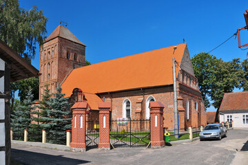 Fototapeta na wymiar Church of St. cross in Srokowo, Warmian-Masurian Voivodeship, Poland