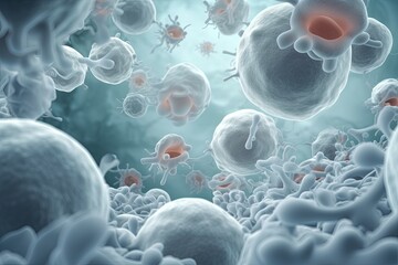 White blood cells attacking and destroying abnormal. Generative AI