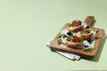 Sandwich with sun-dried tomato - tasty snack concept