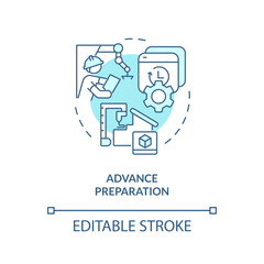 Advance preparation turquoise concept icon. Convert internal elements into external abstract idea thin line illustration. Isolated outline drawing. Editable stroke. Arial, Myriad Pro-Bold fonts used