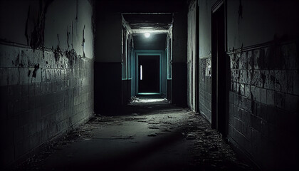 Obraz premium Dirty old hallway. Generative AI