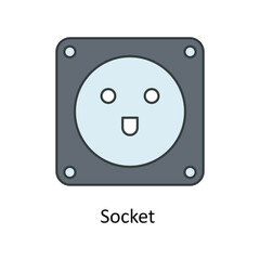 Socket  Vector Fill outline Icons. Simple stock illustration stock
