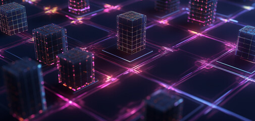 Obraz premium block chain conncept