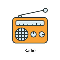 Radio Vector Fill outline Icons. Simple stock illustration stock