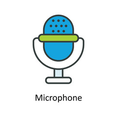Microphone Vector Fill outline Icons. Simple stock illustration stock