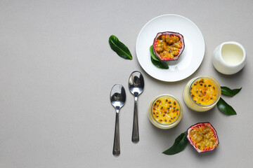 Concept of delicious food - Passion fruit mousse