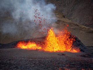 Volcano eruption  in Mt. Fagradalsfjall August 2022

