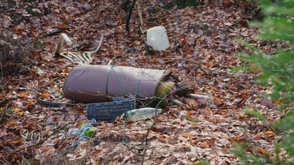 Household Waste Garbage Dumped Illegally in Forest 