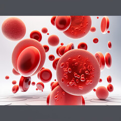 Blood cells isolated on white background. 3d illustration.