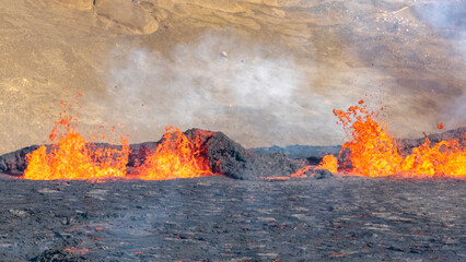 Volcano eruption  in Mt. Fagradalsfjall August 2022
