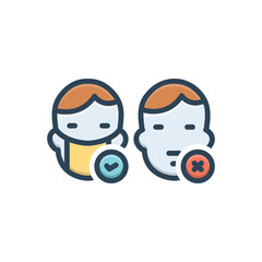 Color illustration icon for wearing 