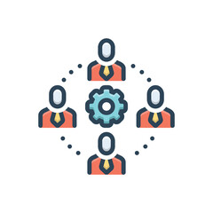 Color illustration icon for cooperative 