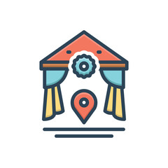 Color illustration icon for venues  © WEBTECHOPS