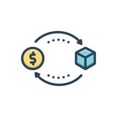 Color illustration icon for trades 