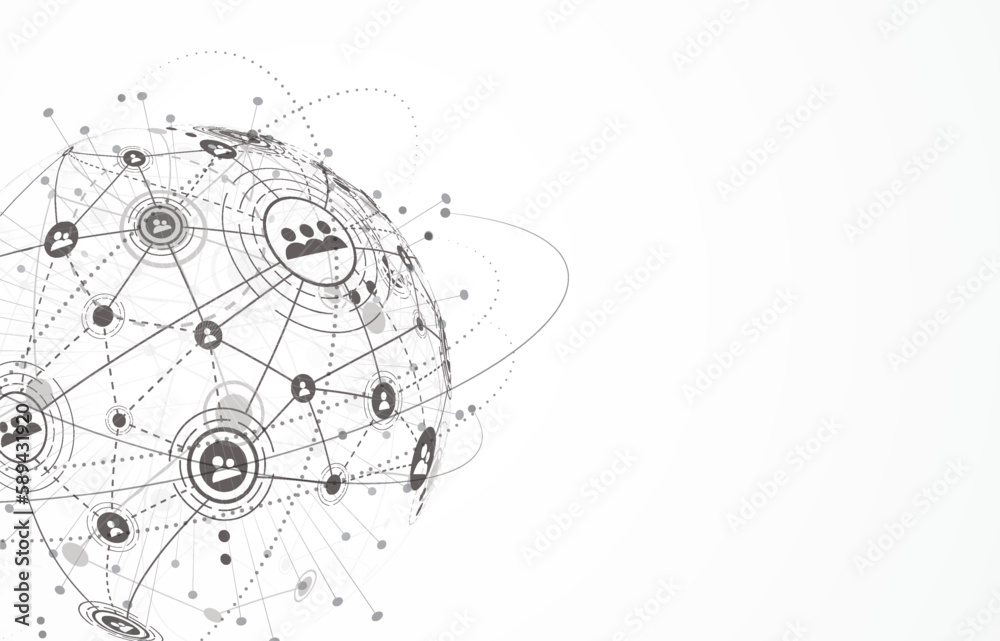 Poster global network connection. world map point and line composition concept of global business. vector i