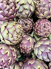 Fototapeta premium raw artichoke vegetables as a background 