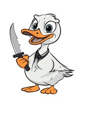 Vector of a goose with knife

