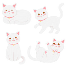 illustration happy cute cat doodle cartoon by digital painting oil color style