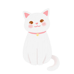 illustration happy cute cat doodle cartoon by digital painting oil color style