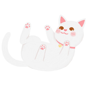 illustration happy cute cat doodle cartoon by digital painting oil color style