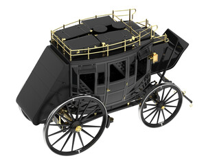 Stagecoach isolated on transparent background. 3d rendering - illustration