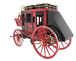 Fototapeta na wymiar Stagecoach isolated on transparent background. 3d rendering - illustration