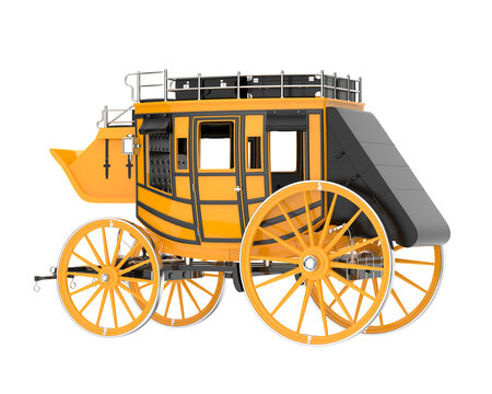 Stagecoach isolated on transparent background. 3d rendering - illustration