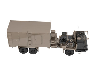 Command and Control Vehicle isolated on transparent background. 3d rendering - illustration