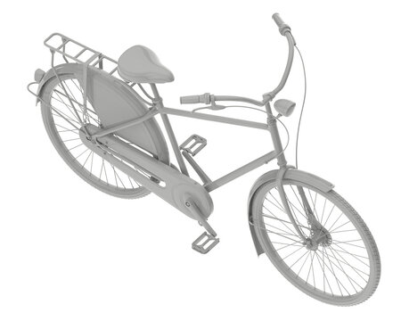 Classic Bike isolated on transparent background. 3d rendering - illustration