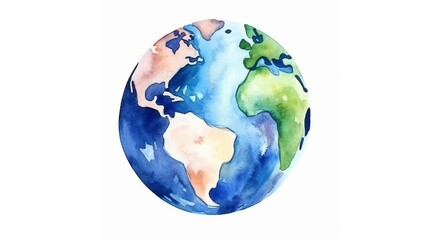 Fototapeta premium hand painted Earth globe. watercolor artwork Generative AI