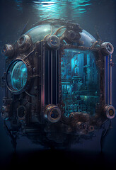 Obraz na płótnie Canvas close up of submarine submarine. generative ai.