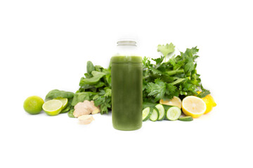 Delicious and healthy organic green natural detox juice.