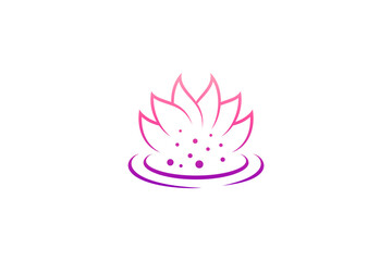 lotus flower illustration design logo template