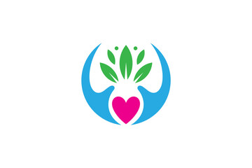 plant love care logo template design