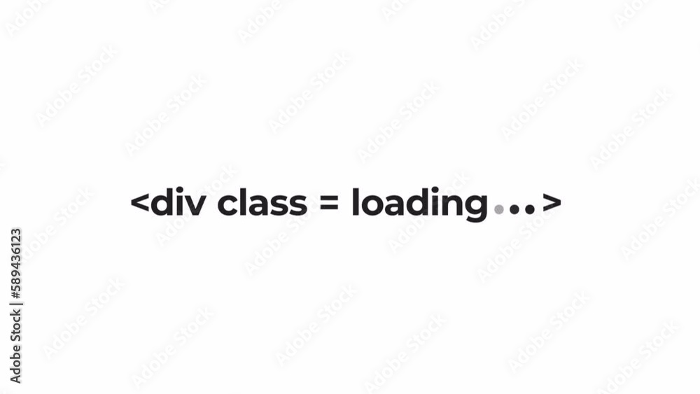 Fototapete animated bw div class loader. programming course. text 4k video footage on white background. monochr