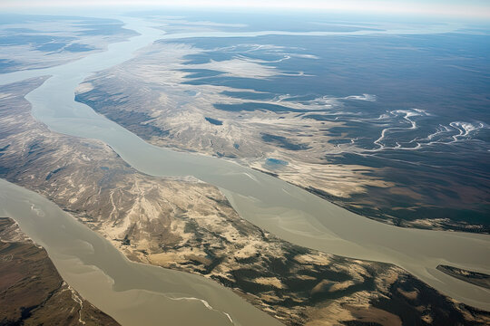 View From Space On The Delta Of Yukon River