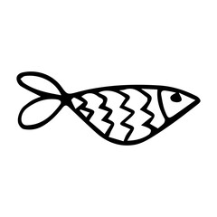 Fish. Hand drawn vector illustration. Doodle style