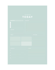 (Nature) today planner. Vector Print template.