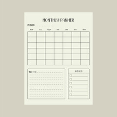 The most standered Monthly planner Template © Nirob