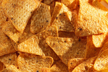 Triangle potato chips top view