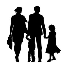 silhouette of family father mother and children vector. silhouette of family father mother and children kid man female vector. silhouette of family