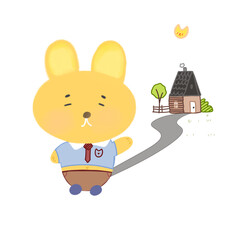 Rabbit ready to work.