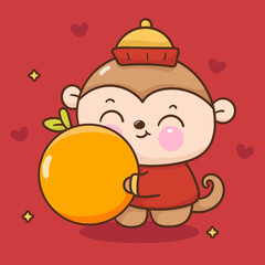 Obraz na płótnie Canvas chinese new year greeting card monkey zodiac animal