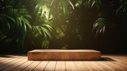 Fototapeta premium Background table with nature elements for presentation of a product