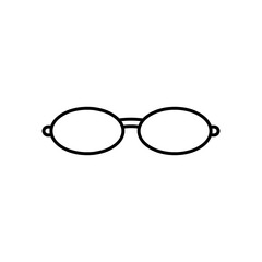 Fototapeta premium Narrow round glasses icon. Vector illustration.