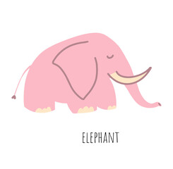 elephant vector cartoon illustration, doodle art, children cute character