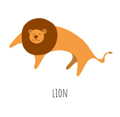 vector lion cartoon illustration, doodle drawings of cute characters for children, sticker for notebook and diary 