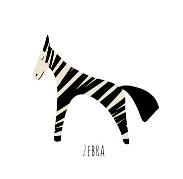 vector zebra cartoon illustration, doodle drawings of cute characters for children, sticker for notebook and diary 